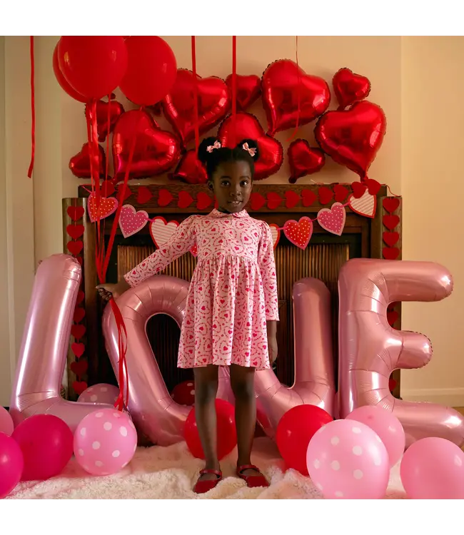 Rachel Riley Floral Heart Jersey Dress