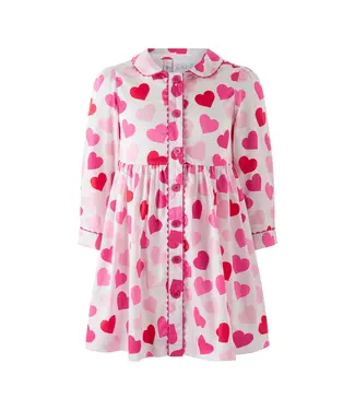 Rachel Riley Scatter Heart Button Front Dress