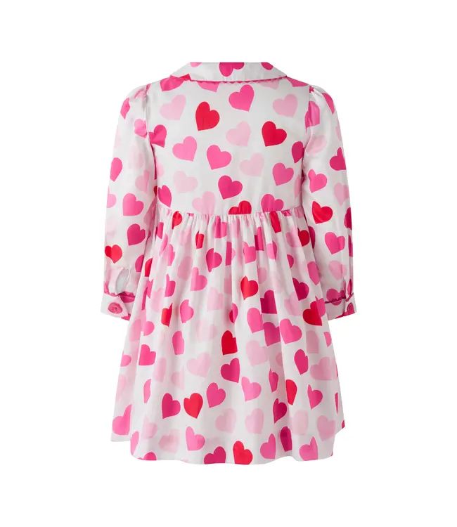 Scatter Heart Button-Front Dress