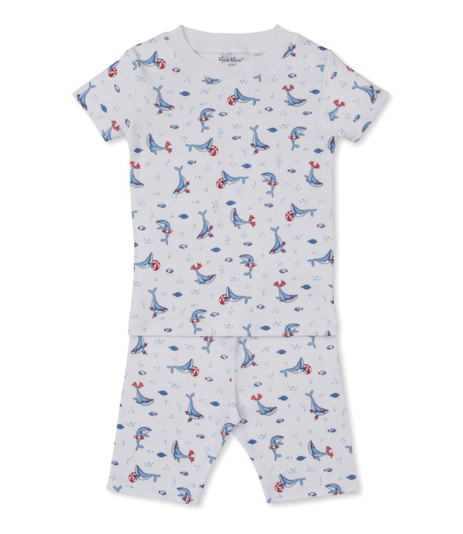 Kissy Kissy Blue Tropical Whales PJs