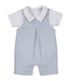 Kissy Kissy Blue/White Springtime Bunny Fun Short Overall Set