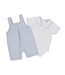 Blue/White Springtime Bunny Fun Short Overall Set