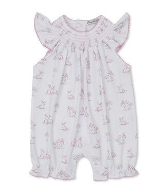 Kissy Kissy Pink Springtime Bunny Fun Smock Short Playsuit