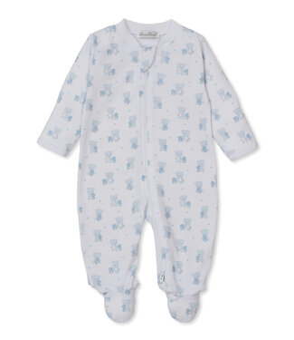 Kissy Kissy Blue Teddy Bear Love Zip Footie
