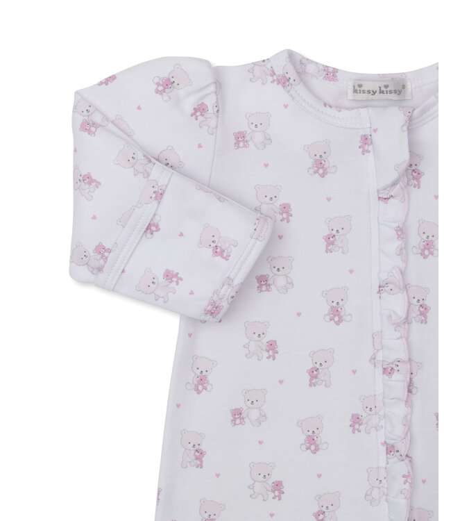 Kissy Kissy Pink Teddy Bear Love Footie