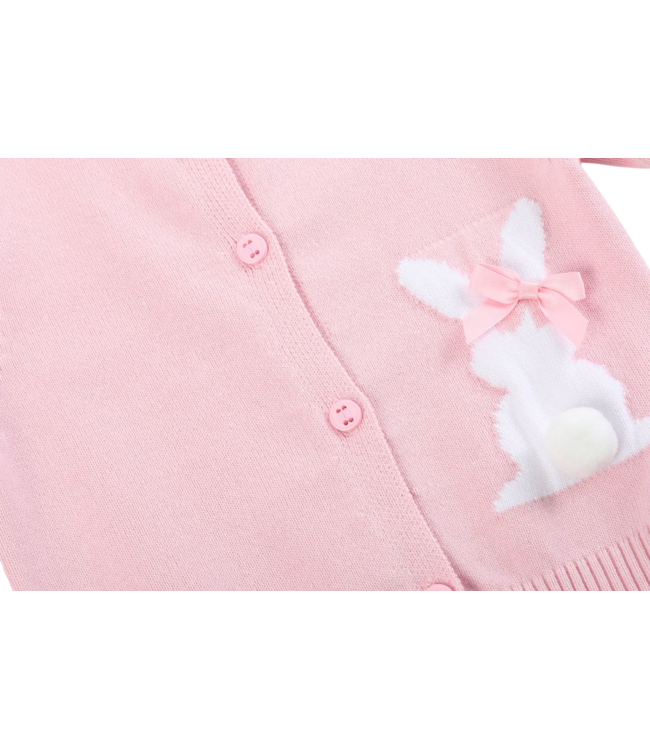 Pink Knit Easter Bunny Cardigan