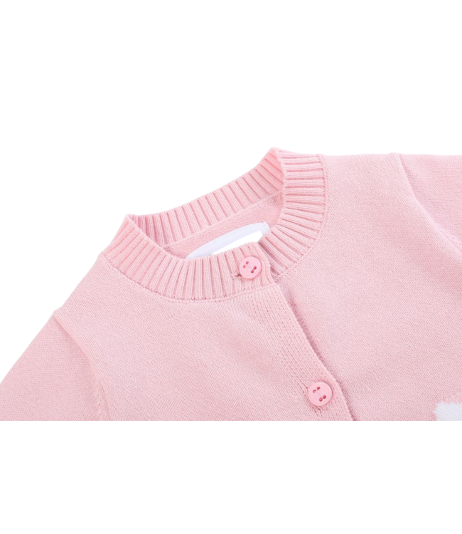 Pink Knit Easter Bunny Cardigan