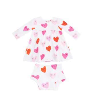 Angel Dear Happy Hearts Dress & Bloomer Set