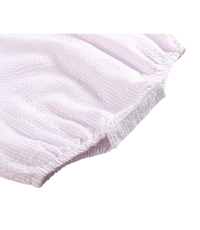 Lil Cactus Classic Pink Seersucker Bubble Romper