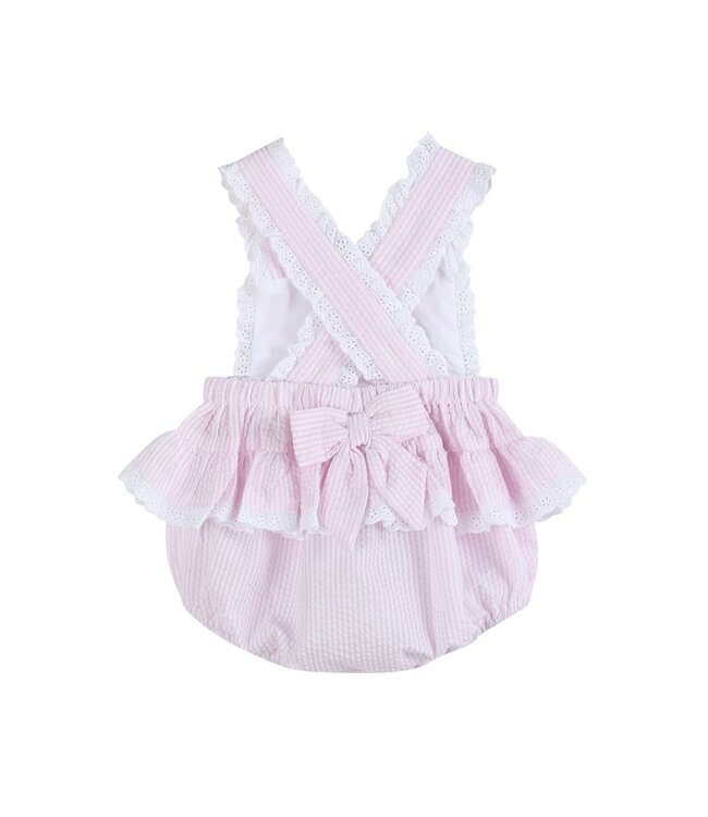 Lil Cactus Pink Seersucker Easter Bunny Ruffle Romper