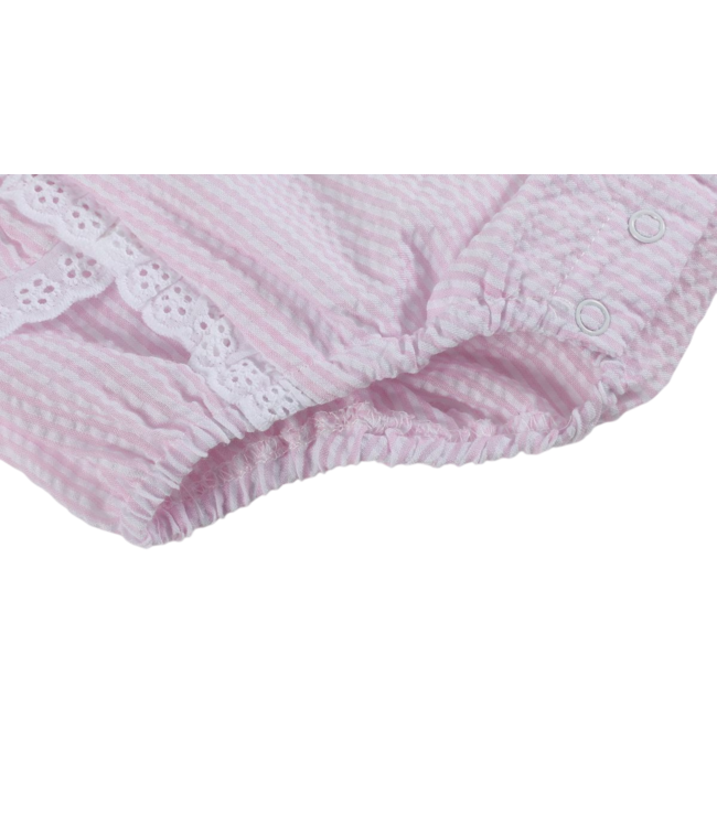 Lil Cactus Pink Seersucker Easter Bunny Ruffle Romper