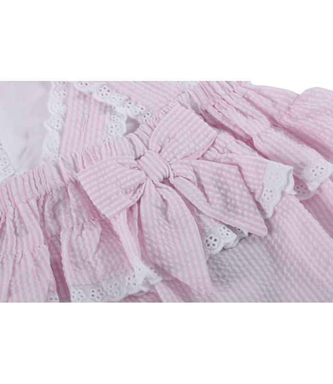 Lil Cactus Pink Seersucker Easter Bunny Ruffle Romper