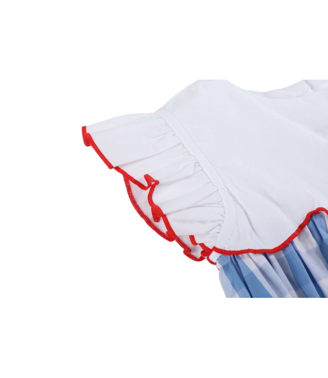 Lil Cactus Red/White/Blue Flutter Romper