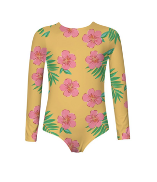 Pepita & Me Sun Hibiscus Amarillo L/S Swimsuit