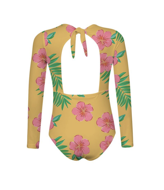 Sun Hibiscus Amarillo L/S Swimsuit
