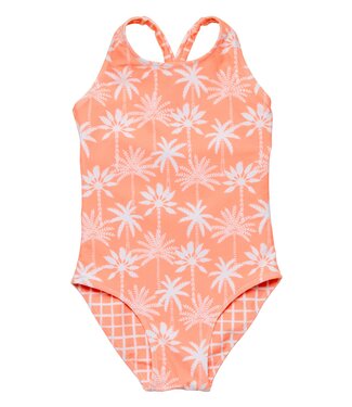 Snapper Rock Orange Cali Palms Recycled X Back Swimsuit
