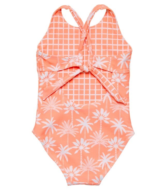 Snapper Rock Orange Cali Palms Recycled X Back Swimsuit