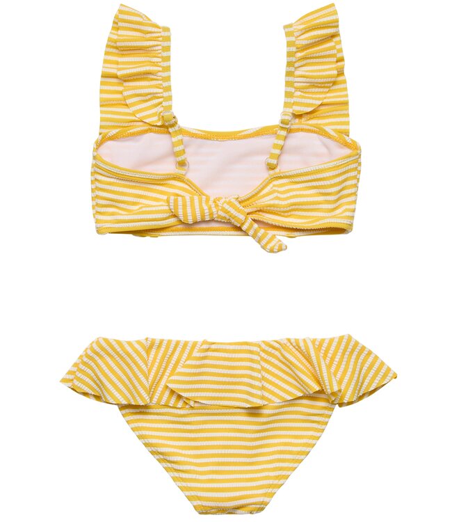 Yellow Sunshine Stripe Frilled Bikini