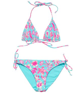 Snapper Rock Blue Tropical Glow Recycled Triangle Bikini