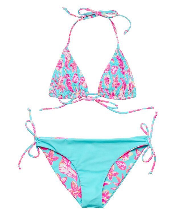 Snapper Rock Blue Tropical Glow Recycled Triangle Bikini