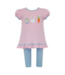 Claire & Charlie Bunny Egg Carrot Pink Knit Stripe Tunic Set with Leggings