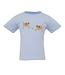 Claire & Charlie Light Blue Knit Stripe Garden Puppies Tee