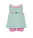 Claire & Charlie Green Knit Stripe Girls Golf Bloomer Set