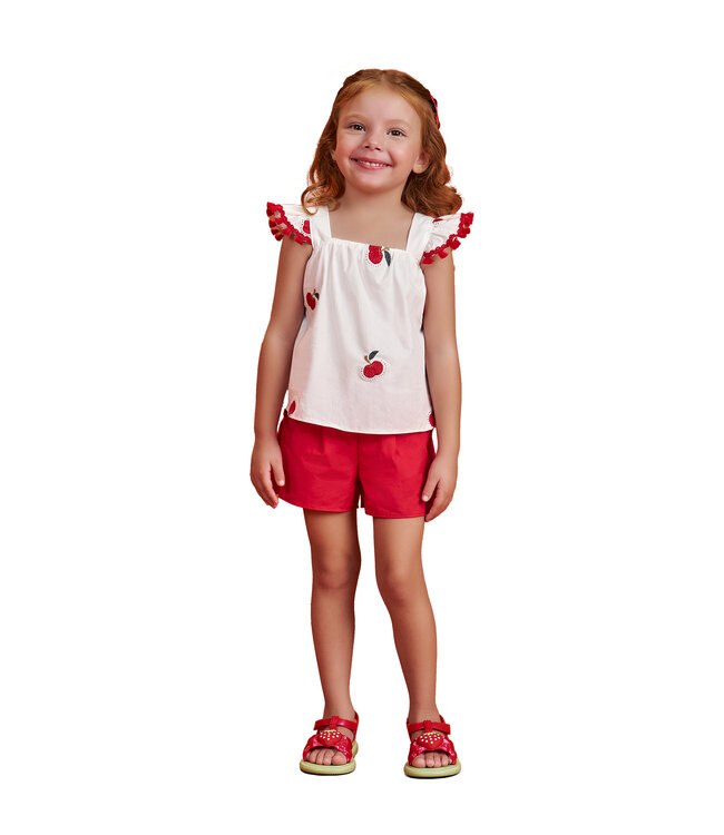 White Top w/Cherries Short Set