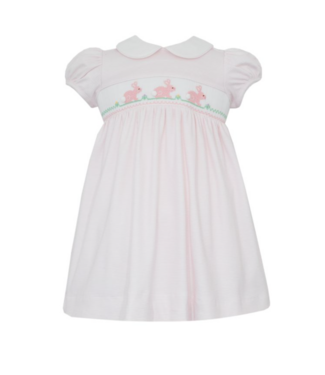 Petit Bebe Bunnies Pink Knit Stripe Dress