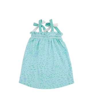 Beaufort Bonnet Sarasota School of Fish/White/Teal Laineys Little Dress