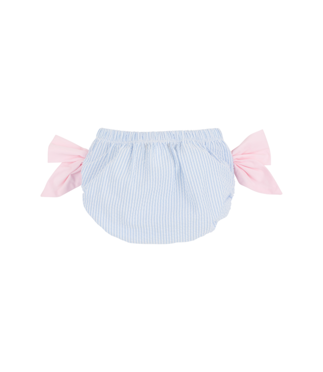 Beaufort Bonnet Breakers Blue Seersucker Pink Bow Bottom Bloomer
