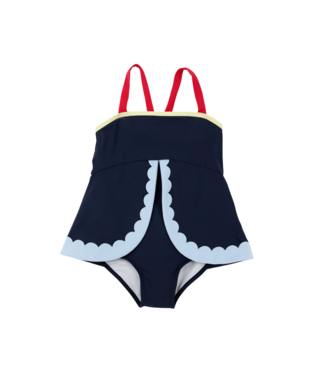 Beaufort Bonnet Nantucket Navy/Richmond Red Stratford Scallop Swimsuit