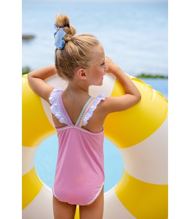 Beaufort Bonnet Hamptons Hot Pink/White Long Bay Swimsuit