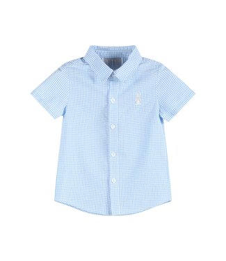 Lil Cactus Blue Gingham Easter Bunny Dress Shirt