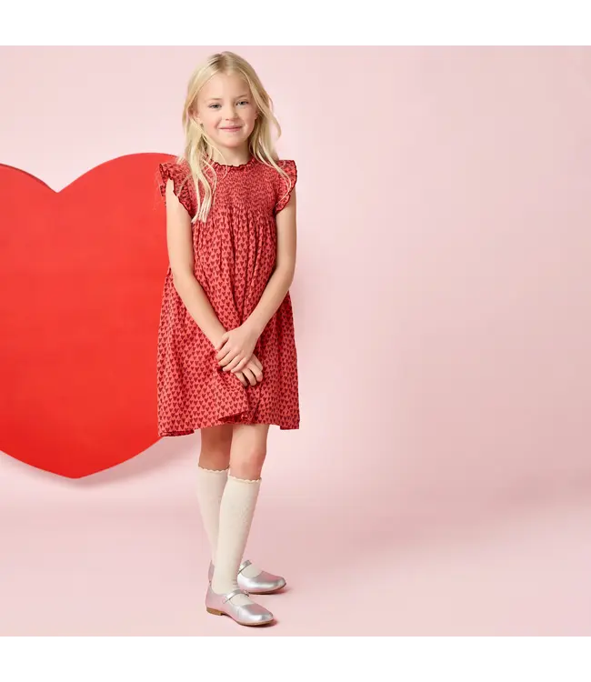 Pink Chicken Red Mini Hearts Stevie Dress