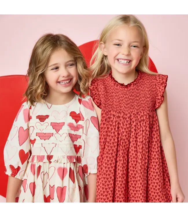Pink Chicken Red Mini Hearts Stevie Dress