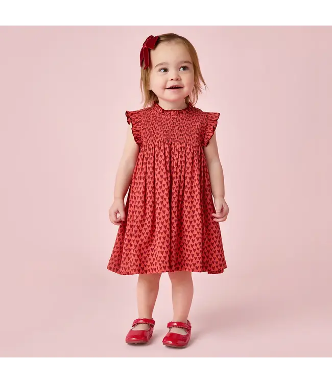Pink Chicken Red Mini Hearts Stevie Dress