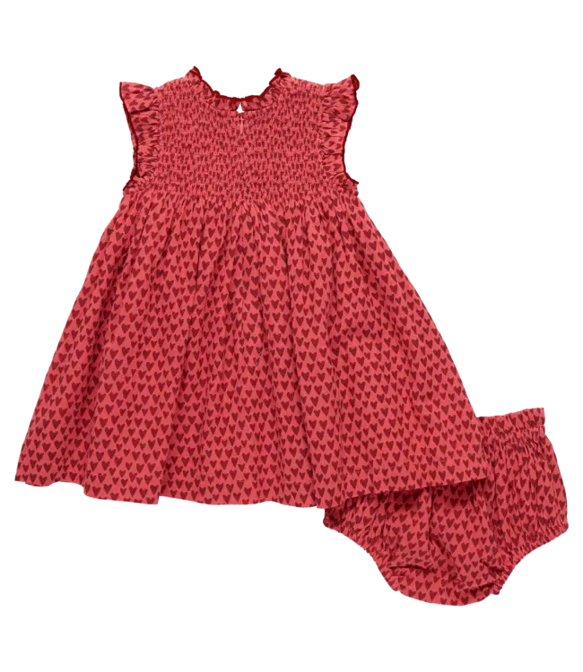 Pink Chicken Red Mini Hearts Stevie Dress
