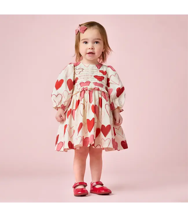 Pink Chicken Gradient Hearts Renee Dress Set