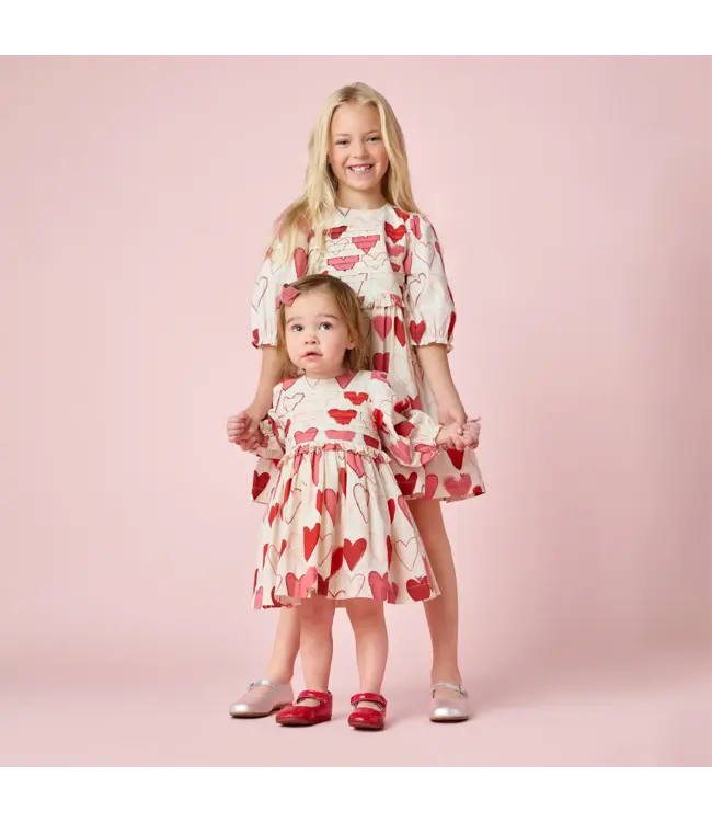 Pink Chicken Gradient Hearts Renee Dress Set