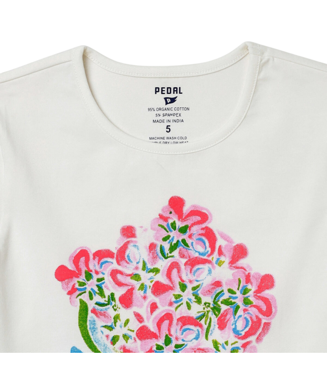 Pedal Coral Organic Floral Tee