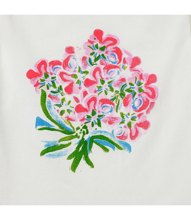 Pedal Coral Organic Floral Tee