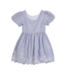 Blue Seersucker Embroidered Dress