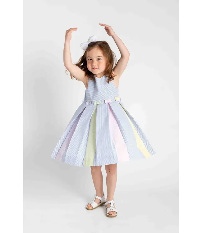 Florence Eiseman Multicolor Seersucker Pleated Dress