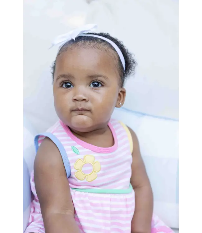 Florence Eiseman Stripe Knit Romper with Flowers