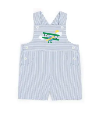 Florence Eiseman Seersucker Shortall w/Airplane