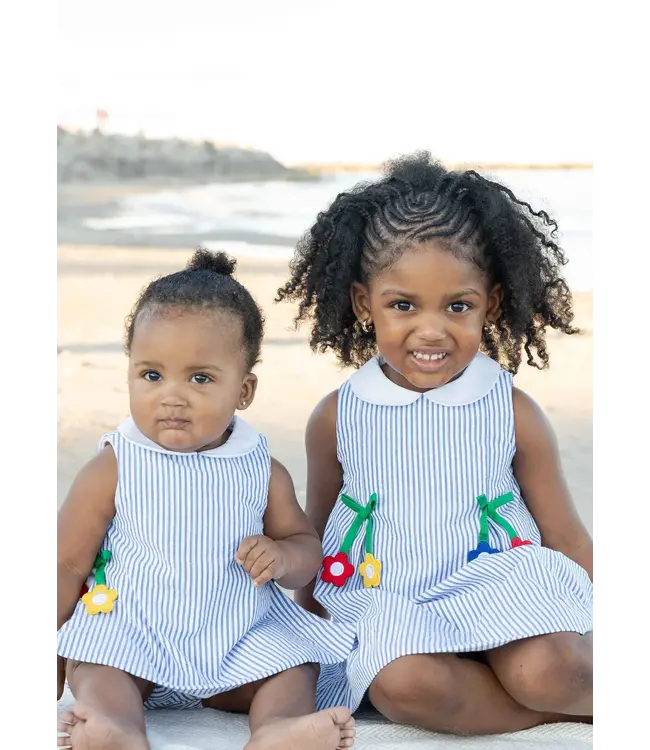 Florence Eiseman Seersucker Dress w/Flowers