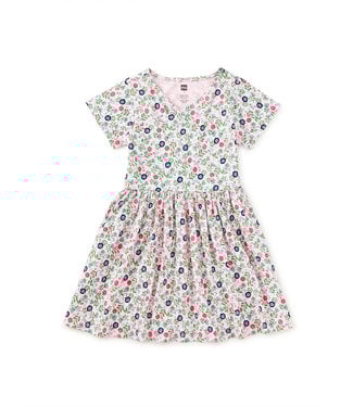 Tea Collection Azulejos Florales S/S Wrap Neck Dress