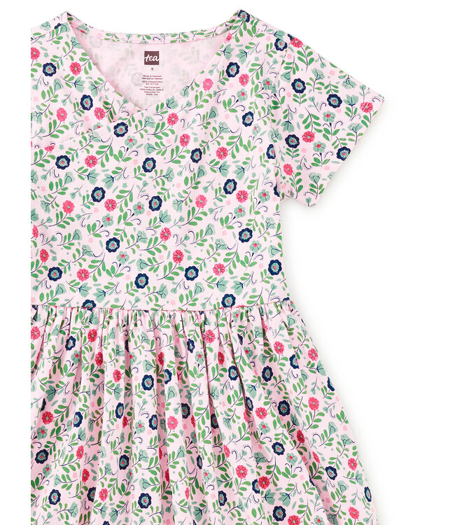 Tea Collection Azulejos Florales S/S Wrap Neck Dress