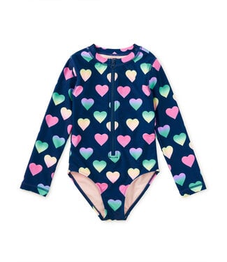 Tea Collection Ombre Hearts L/S One Pc. Swimsuit